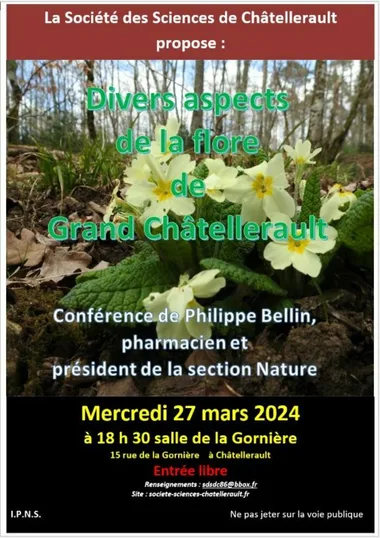 Divers aspects de la flore de Grand Châtellerault, conférence de Philippe Bellin