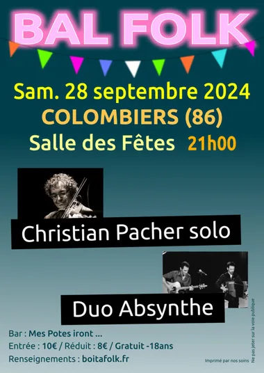 Bal folk Christian Pacher solo et Duo Absynthe