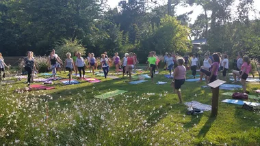 Cours de yoga au jardin public