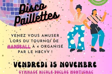 Tournoi handball disco paillettes