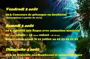 Fête votive avec feux d’artifice à La Roque Gageac