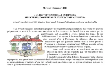 Conférence UTL : « LA PROTECTION SOCIALE EN FRANCE : STRUCTURES, ÉVOLUTIONS ET ENJEUX CONTEMPORAINS »