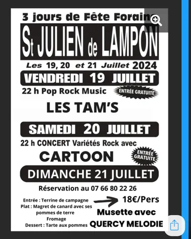Fête foraine et concert à Saint-Julien-de-Lampon