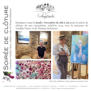 Soirée de clôture ART &VIN domaine de l’Anglade