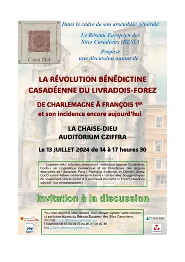 Conférence-discussion “La révolution bénédictine casadéenne en Livradois-Forez”