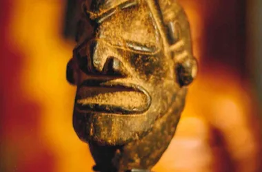 Kopf von Stone Arawak (Pre-Taïno) 1200 v. Chr. – Museum der Weltkulturen. Stadt Limoges 2