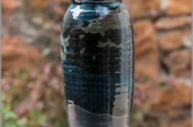 Vase noir de cobalt cendre de vigne