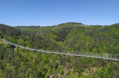 Lignon Gorges-loopbrug vanaf het Belvedere