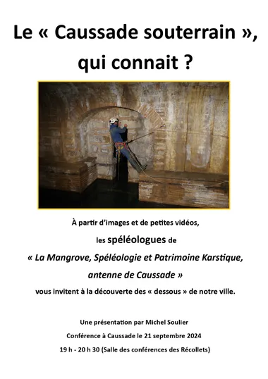 Journées du patrimoine – Conférence  autour de la fontaine du Thouron – Le Caussade souterrain, qui connaît ?