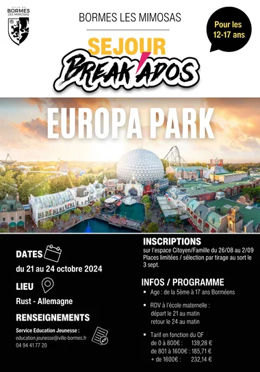 Séjour Break’ados : Europa Park