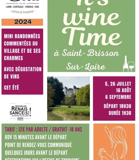 Mini randonnéé dégustation It’s Wine Time “Patrimoine” des vins AOC Coteaux du Giennois