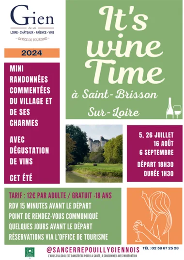 « It’s Wine Time » de l’été balade-dégustation des vins de l’appellation AOC Coteaux du Giennois à Saint-Brisson-sur-Loire près de Gien en 2024