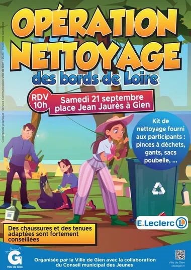 Nettoyage des bords de Loire