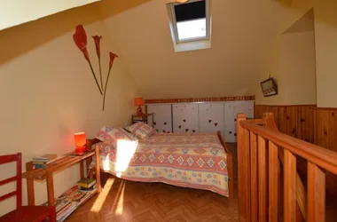 double room with skylight view