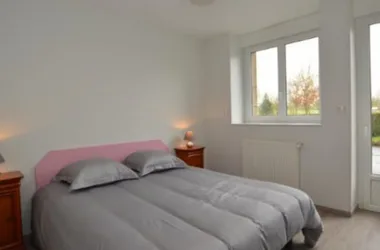 gray double bedroom