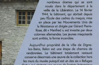 Conférence : La Ferme Belon à Draix