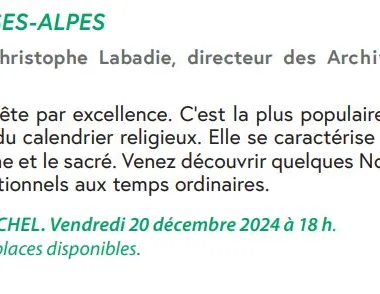 Conférence : Noël dans les Basses-Alpes