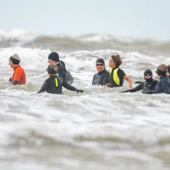 Marche aquatique en soirée