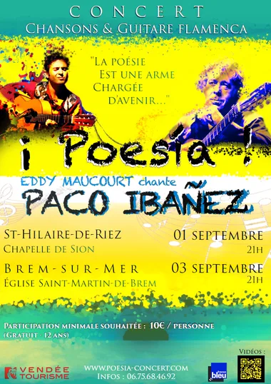 CONCERT – ¡ POESÍA ! EDDY MAUCOURT CHANTE PACO IBAÑEZ – SAINT HILAIRE DE RIEZ