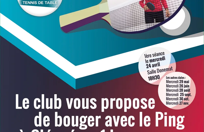 Bouge chaque jour : tennis de table Du 29 mai au 27 nov 2024