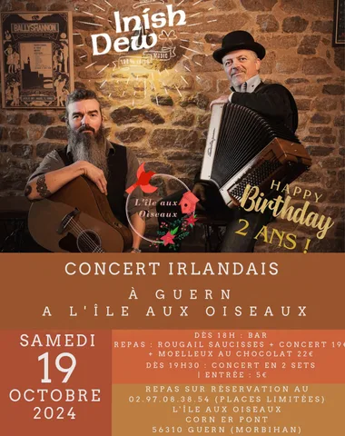 Concert irlandais pour les 2 ans de l’Île aux Oiseaux