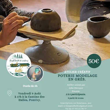 ÉchOppée belle : Atelier poterie modelage en grès