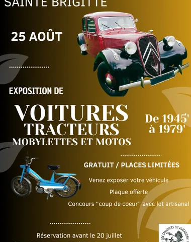 Exposition de voitures, tracteurs, mobylettes et motos