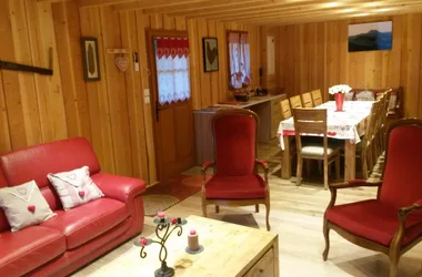 Huis Le Grand Chalet Rochefort-Montagne woonkamer