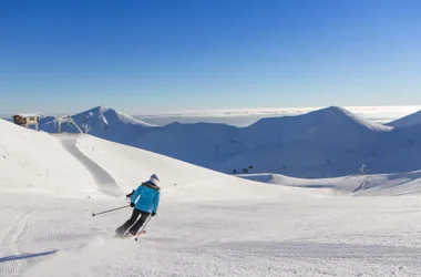 Das Vergnügen des Skifahrens in Mont-Dore auf den Pisten von Sancy