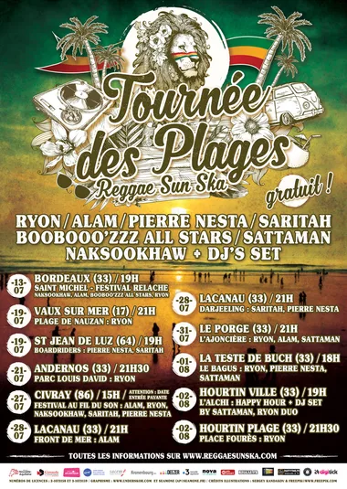 TOURNÉE DES PLAGES REGGAE SUN SKA