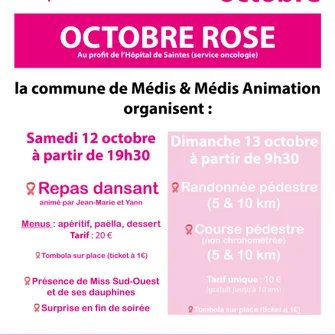 Octobre Rose – repas dansant et course et randonnée pédestre