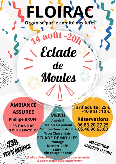 Éclade de moules, Bal et Feu d’artifice