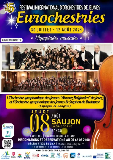 Concert des Eurochestries – Orchestre symphonique des jeunes St Stephen (Hongrie) + Orchestre symphonique des jeunes “Alvarez Beigbeder” de Jerez (Espagne)
