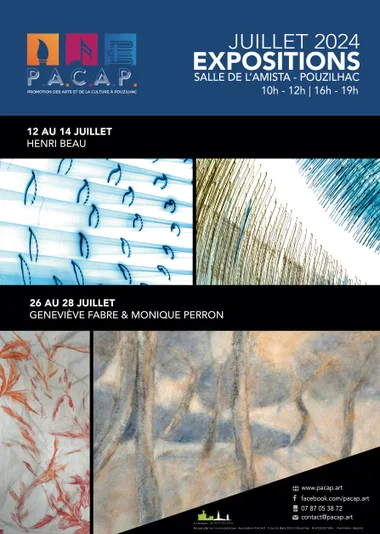 Expositions Henri Beau / Geneviève Fabre & Monique Perron – Association  P.A.C.A.P à Pouzilhac