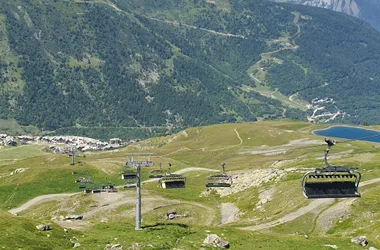 View of the arrival of the Games chairlift