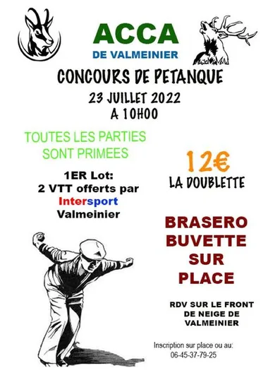Plakat des ACCA-Pétanque-Wettbewerbs