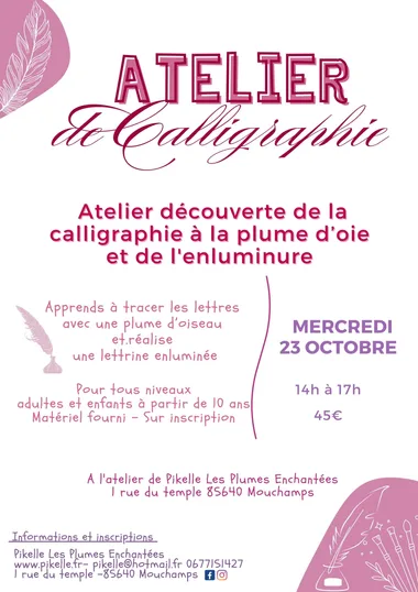 Atelier “Plumes et Pinceaux” – Mouchamps